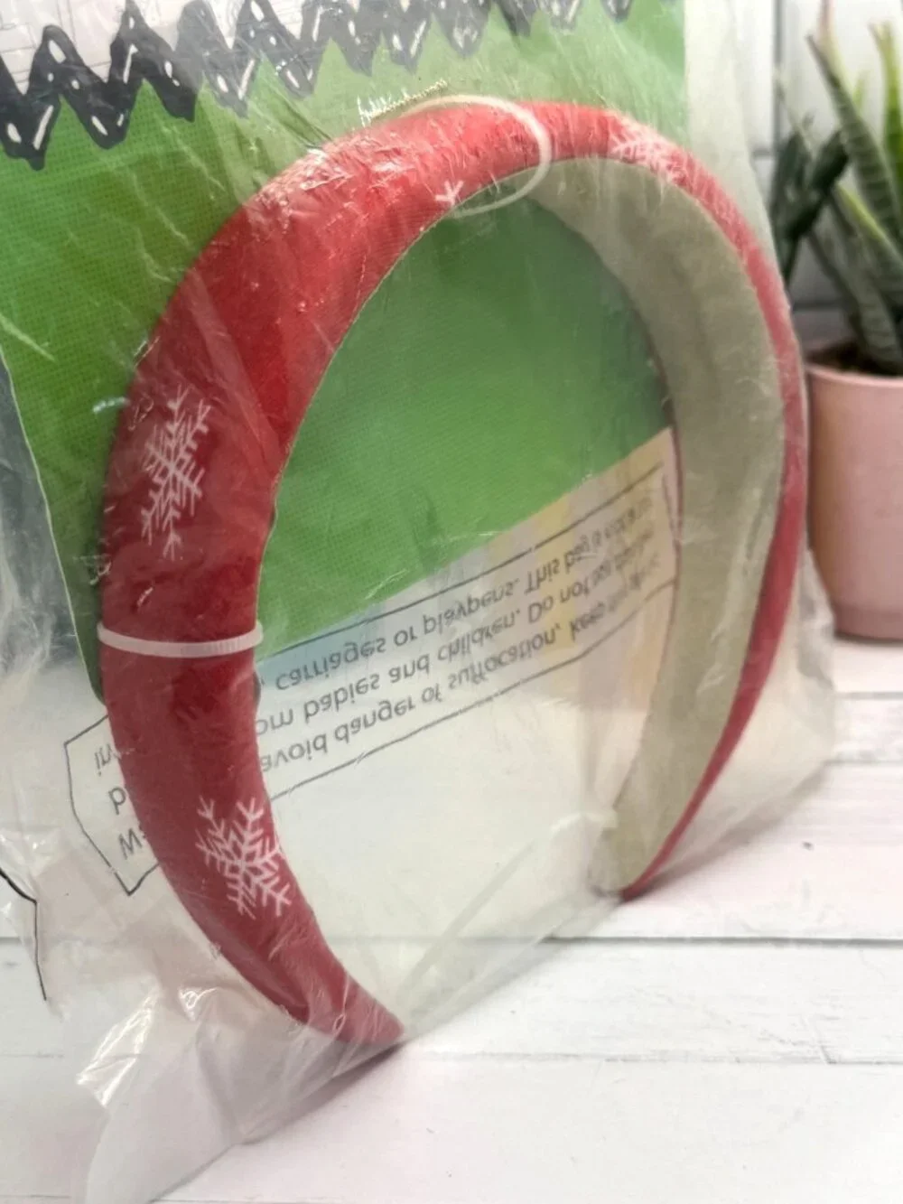 Peanuts Snoopy Christmas Red Snowflake Adjustable Headband Holiday Accessory